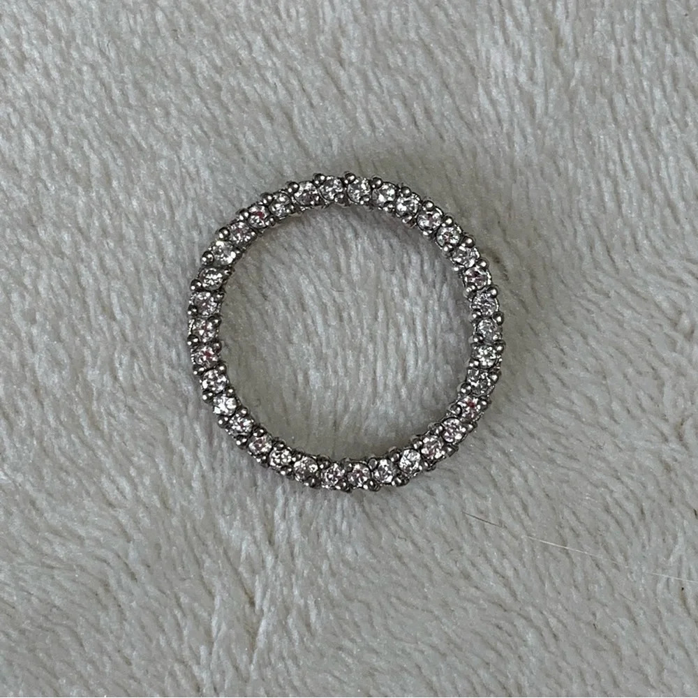 VTG Sterling Silver EUC 925 CZ Eternity Pendant - Picture 2 of 9